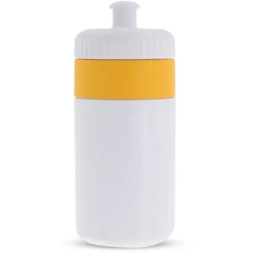 Sportfles met rand 500ml wit / geel