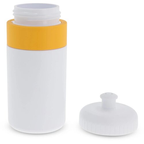 Sportfles met rand 500ml wit / geel