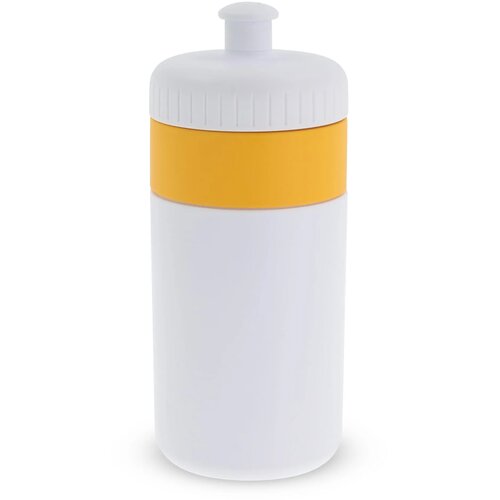 Sportfles met rand 500ml wit / geel