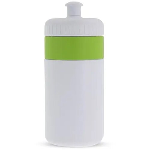 Sportfles met rand 500ml wit / licht groen