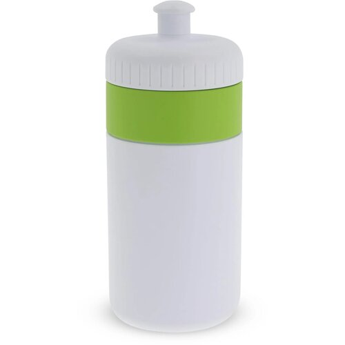 Sportfles met rand 500ml wit / licht groen