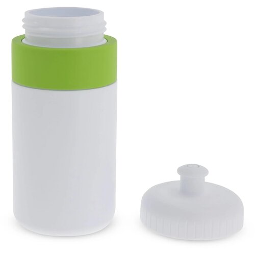 Sportfles met rand 500ml wit / licht groen