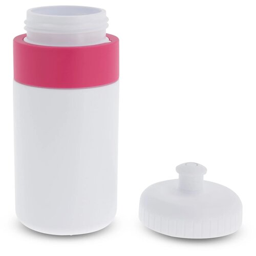 Sportfles met rand 500ml wit / roze