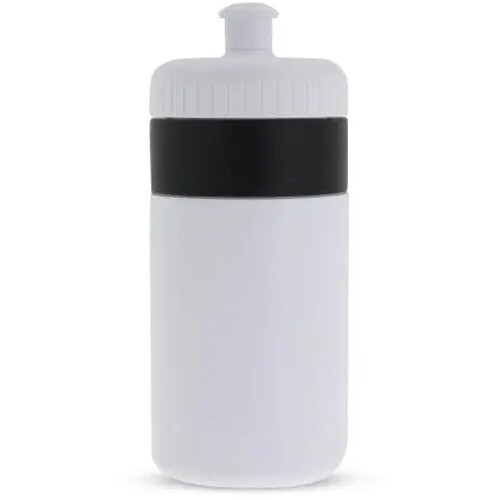 Sportfles met rand 500ml wit / zwart