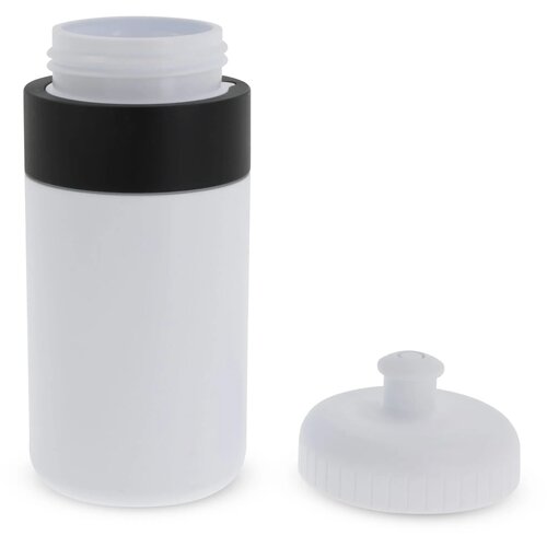Sportfles met rand 500ml wit / zwart