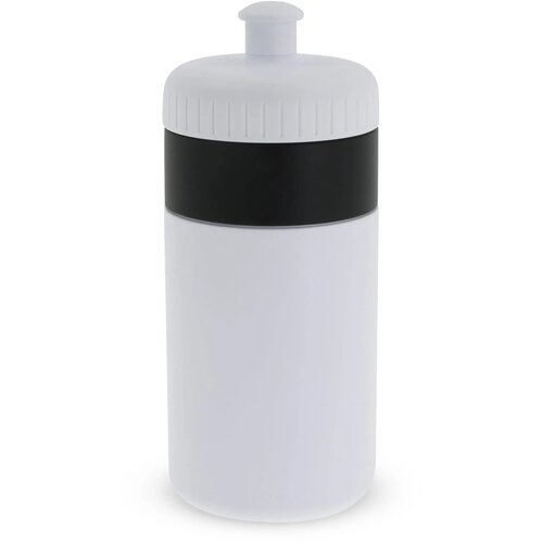 Sportfles met rand 500ml wit / zwart