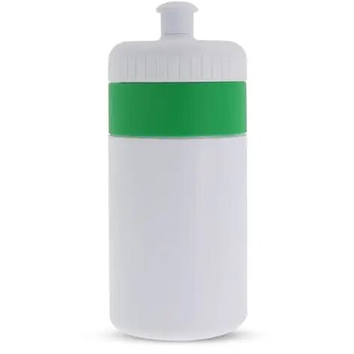 Sportfles met rand 500ml wit / groen