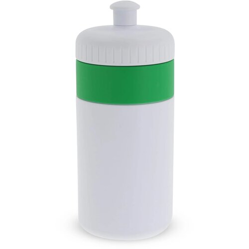 Sportfles met rand 500ml wit / groen