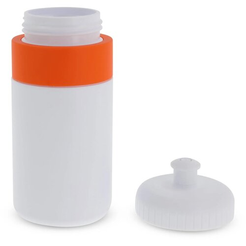 Sportfles met rand 500ml wit / oranje