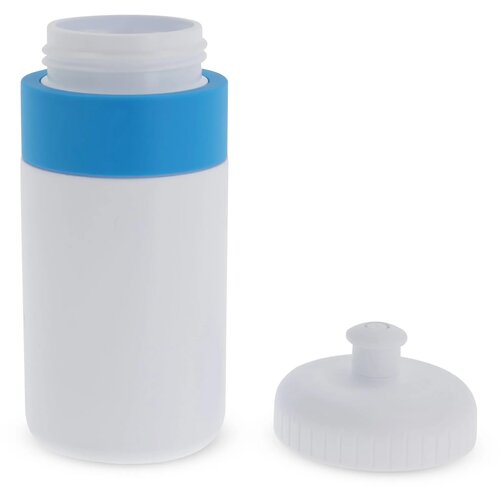 Sportfles met rand 500ml wit / licht blauw
