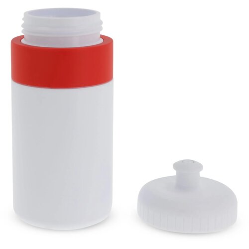 Sportfles met rand 500ml wit / rood