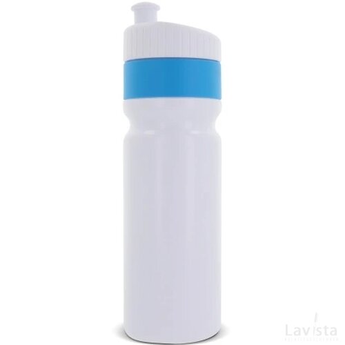 Bidon met rand 750ml wit / licht blauw