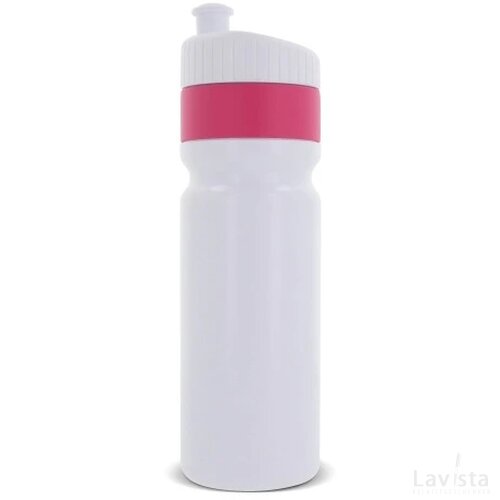 Bidon met rand 750ml wit / roze