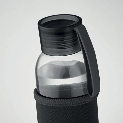 Gerecyclede glazen fles Ebor Zwart 500 ml