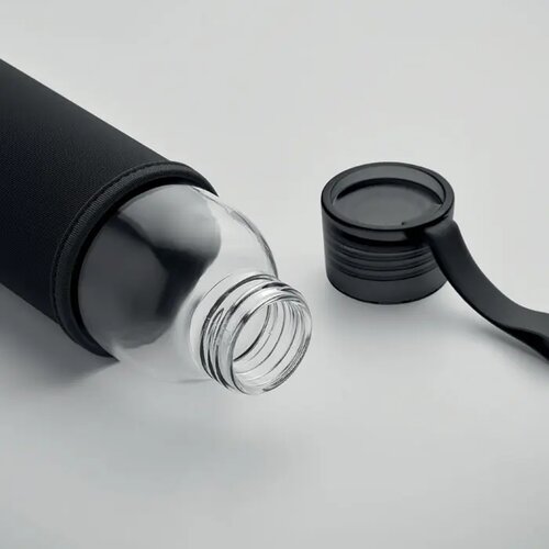 Gerecyclede glazen fles Ebor Zwart 500 ml