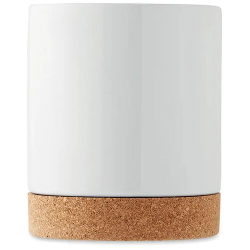 Sublimatie mok met kurk detail Wit 280 ml
