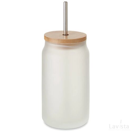 Sublimatie mason jar 400 ml Jarblim transparant wit