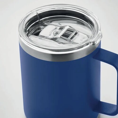 Dubbelwandige beker met drinkdeksel Blauw 300 ml