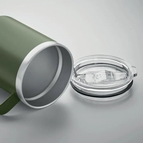 Dubbelwandige beker met drinkdeksel Groen 300 ml