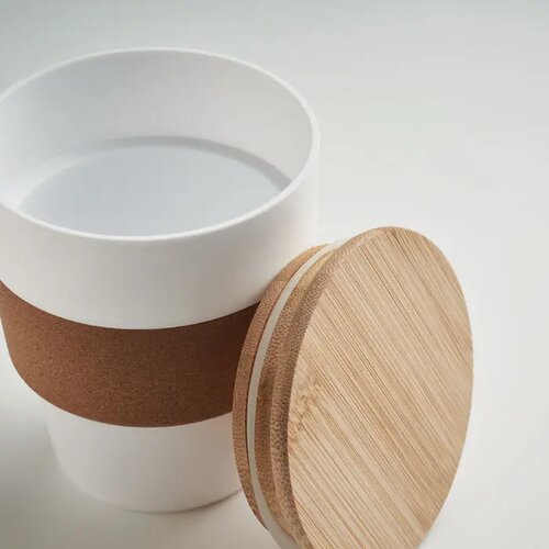 Enkelwandige beker van gerecycled PP Wit 300 ml