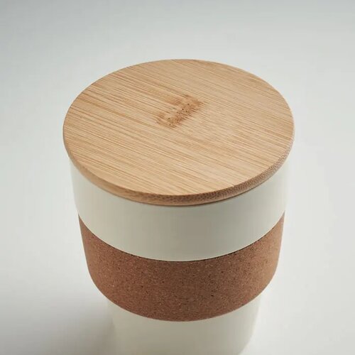 Enkelwandige beker van gerecycled PP Beige 300 ml