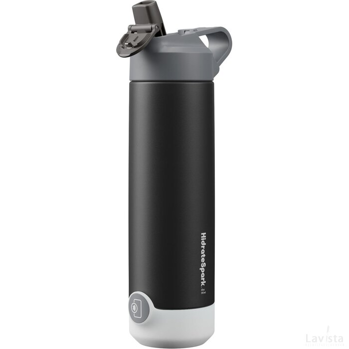 HidrateSpark® TAP 592 ml vacuüm geïsoleerde slimme waterfles van roestvrijstaal Zwart
