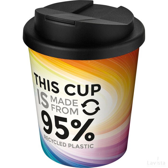 Brite-Americano® Espresso Recycled 250 ml morsvrije geïsoleerde beker Wit/Zwart