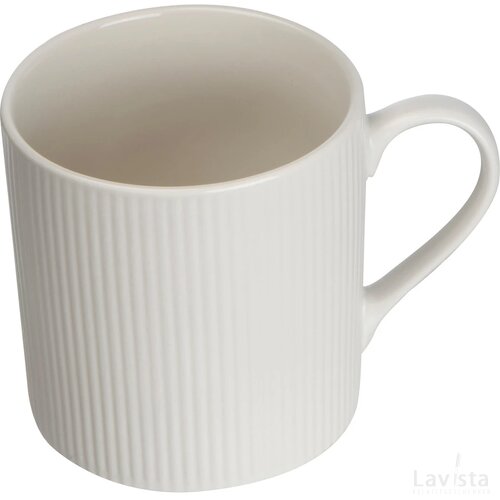 Mok met ribbelpatroon Wit