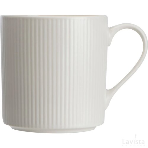 Mok met ribbelpatroon Wit