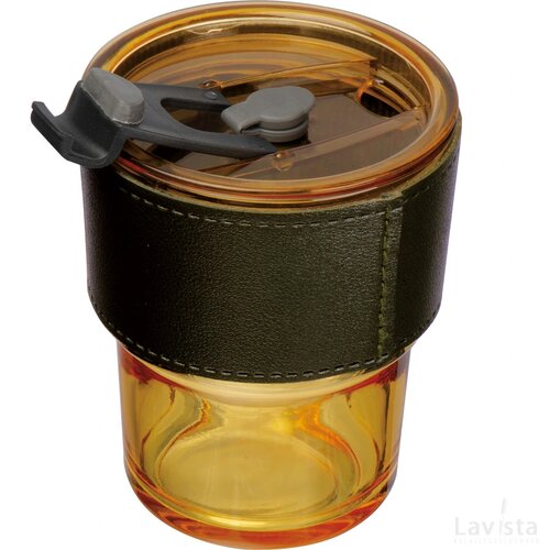 Gekleurd drinkglas met rietje geel