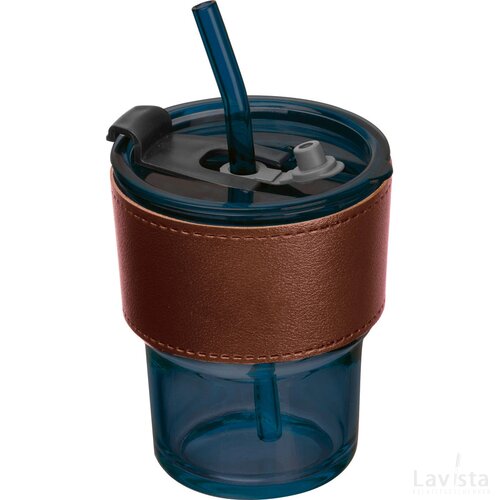Gekleurd drinkglas met rietje donkerblauw