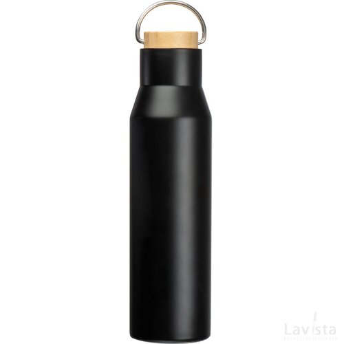 Drinkfles van gerecyceld RVS zwart