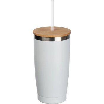 To Go drinkbeker met rietje wit