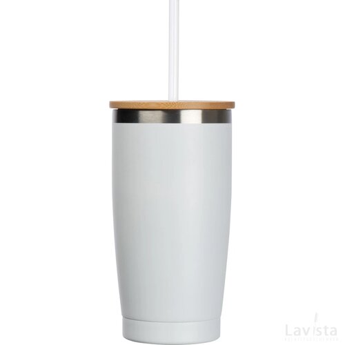 To Go drinkbeker met rietje wit