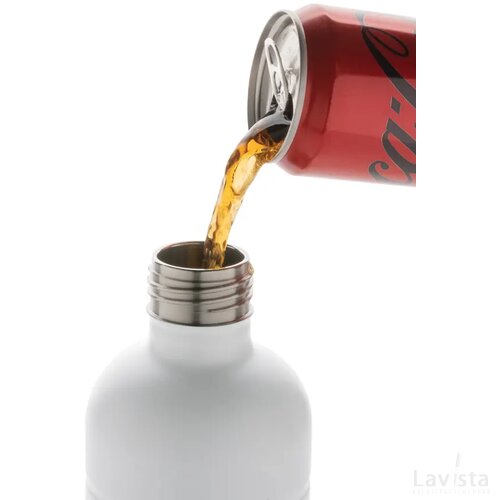 Soda RCS gecertificeerde gerecycled rvs drinkfles wit