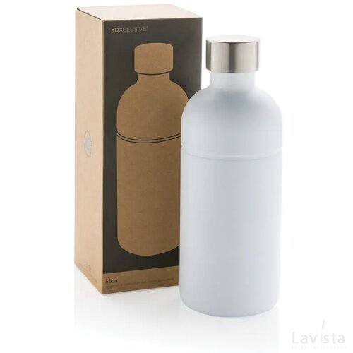 Soda RCS gecertificeerde gerecycled rvs drinkfles wit