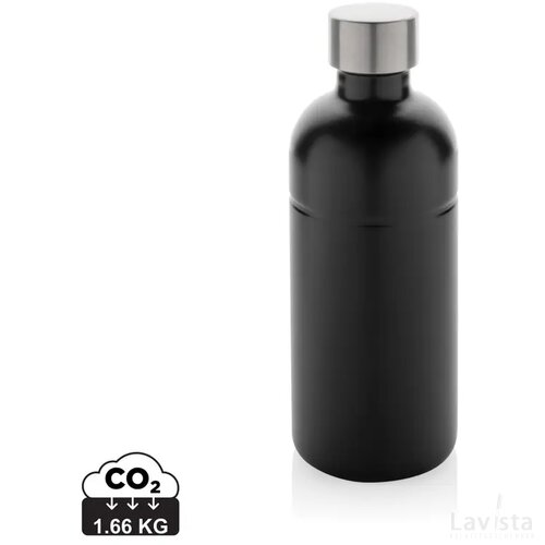 Soda RCS gecertificeerde gerecycled rvs drinkfles zwart