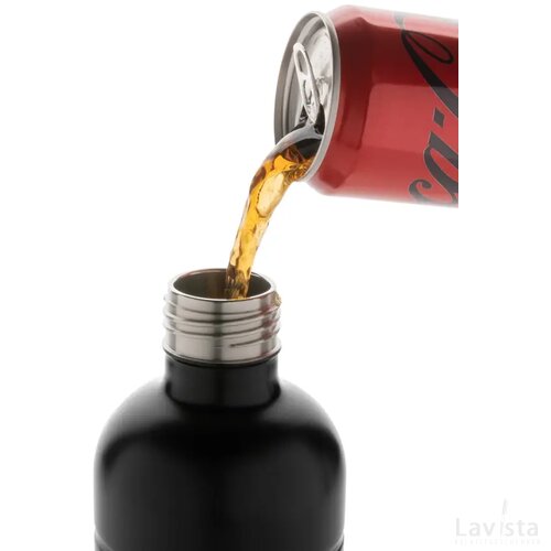 Soda RCS gecertificeerde gerecycled rvs drinkfles zwart