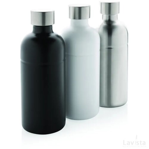Soda RCS gecertificeerde gerecycled rvs drinkfles zilver
