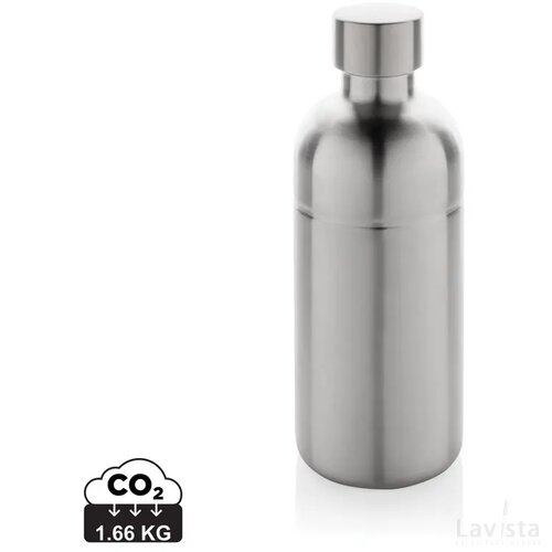 Soda RCS gecertificeerde gerecycled rvs drinkfles zilver