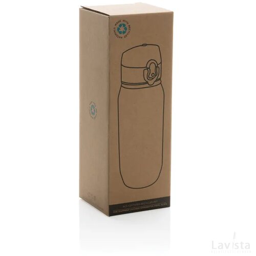 Yide RCS Gerecyclede PET lekvrije afsluitbare fles 600ml zwart