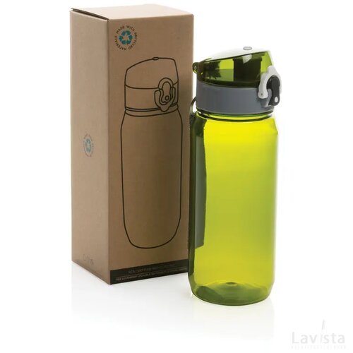 Yide RCS Gerecyclede PET lekvrije afsluitbare fles 600ml groen