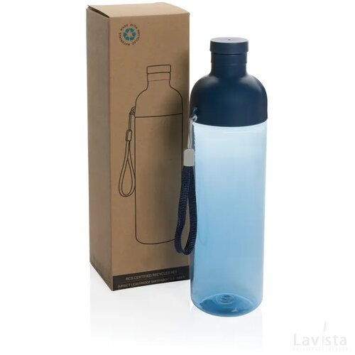 Impact RCS gerecyclede PET lekvrije waterfles 600 ml donkerblauw
