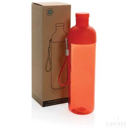 Impact RCS gerecyclede PET lekvrije waterfles 600 ml rood