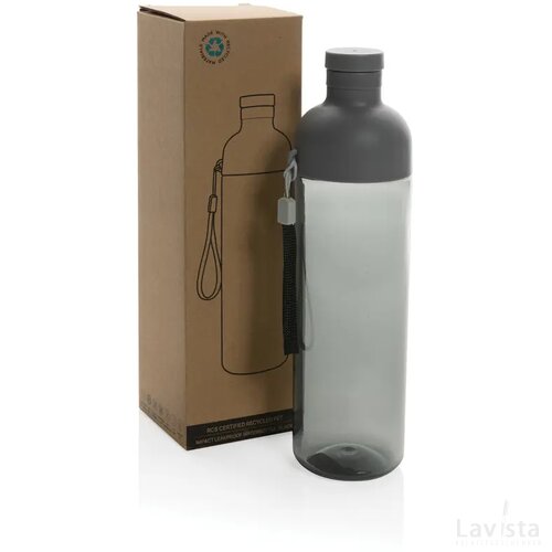 Impact RCS gerecyclede PET lekvrije waterfles 600 ml zwart