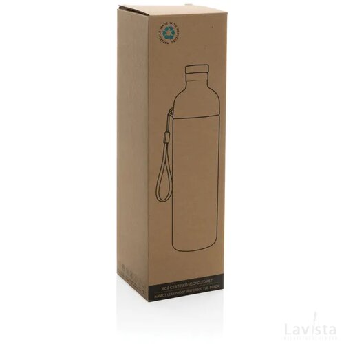 Impact RCS gerecyclede PET lekvrije waterfles 600 ml zwart