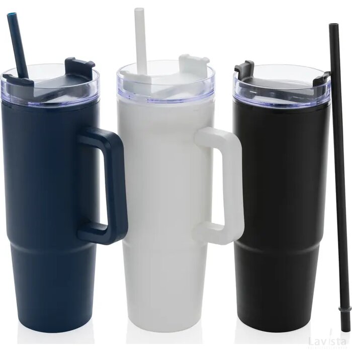 Tana RCS gerecyclede plastic tumbler met handvat 900 ml donkerblauw