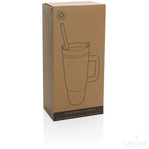 Tana RCS gerecyclede plastic tumbler met handvat 900 ml donkerblauw