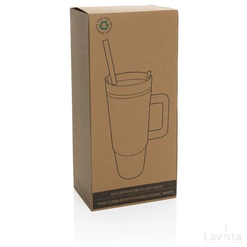 Tana RCS gerecyclede plastic tumbler met handvat 900 ml wit