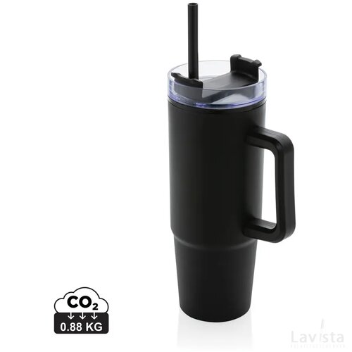 Tana RCS gerecyclede plastic tumbler met handvat 900 ml zwart